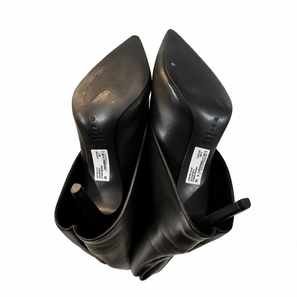 Schutz Maryana Cloak Black Leather Boots 8